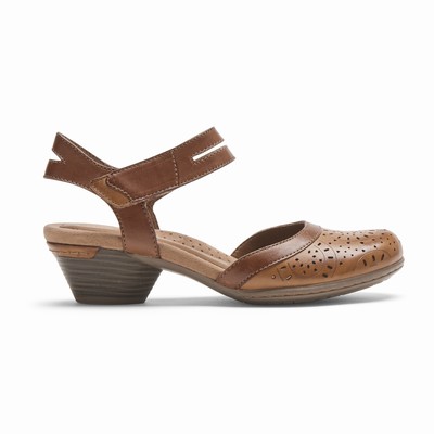 Rockport Cobb Hill Laurel Perforated Mary Jane Heels Damen Braun DJU-463185